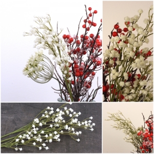 Umělá květina Gypsophila krémová 60cm