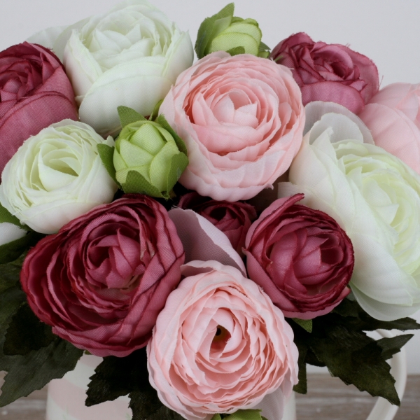 Umělá kytice blatouchů růžová 22cm