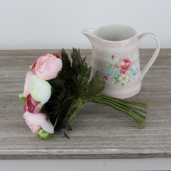 Umělá kytice blatouchů růžová 22cm