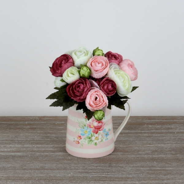 Umělá kytice blatouchů růžová 22cm