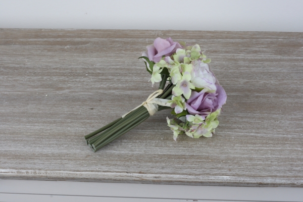 Umělá kytice růží fialová 20cm