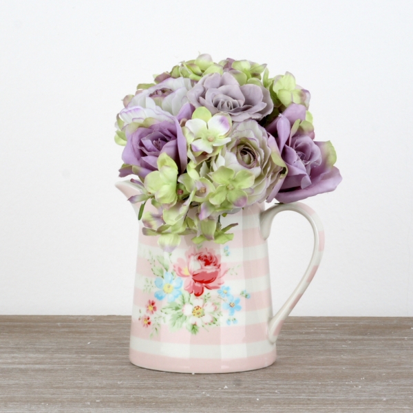 Umělá kytice růží fialová 20cm