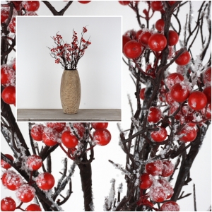 Umělá větev zasněženého jalovce 60cm