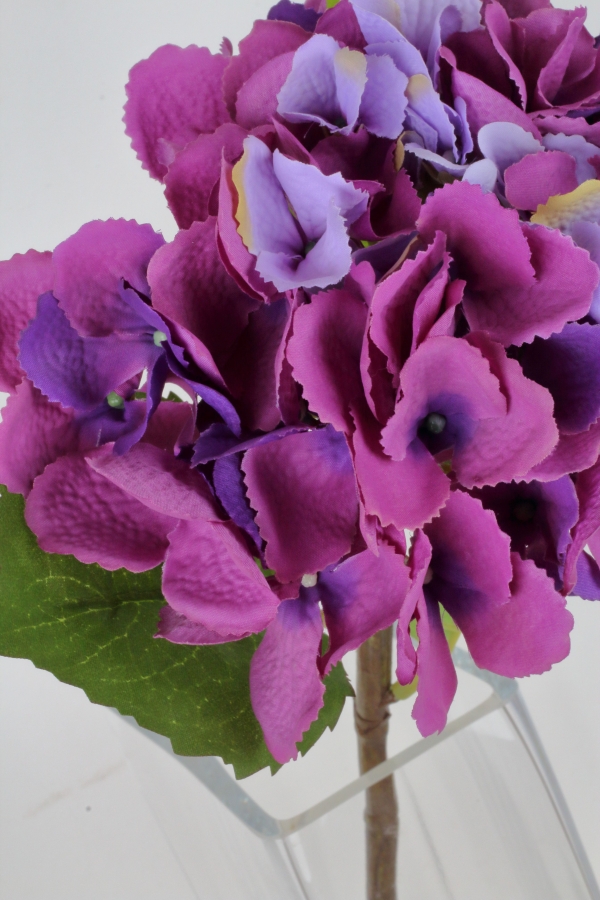 Umělé květiny hortenzie fialová 52cm
