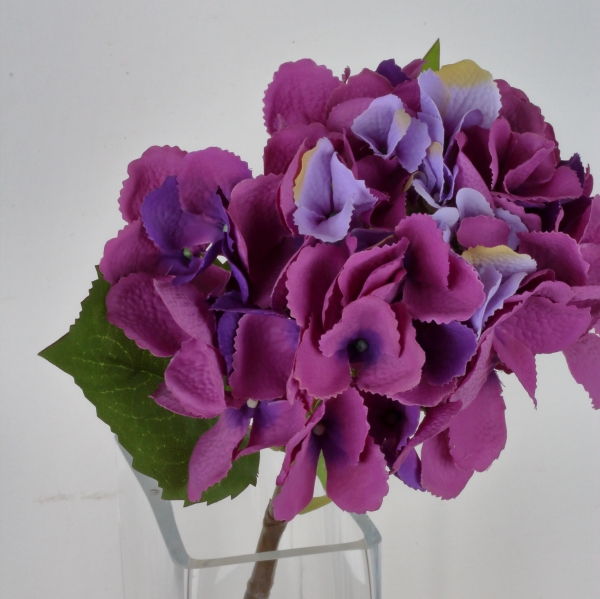 Umělé květiny hortenzie fialová 52cm