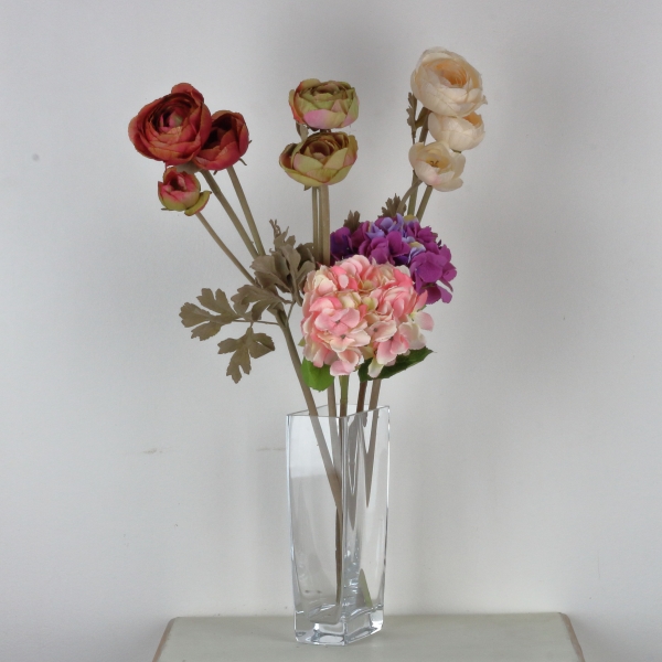 Umělé květiny hortenzie růžová 52cm