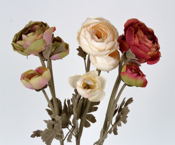 Umělé květiny pryskyřník krémový 72cm