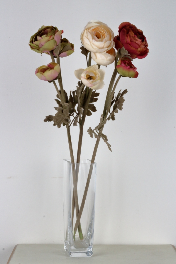 Umělé květiny pryskyřník krémový 72cm