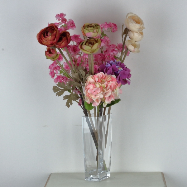 Umělé květiny větev třešně růžová 60cm