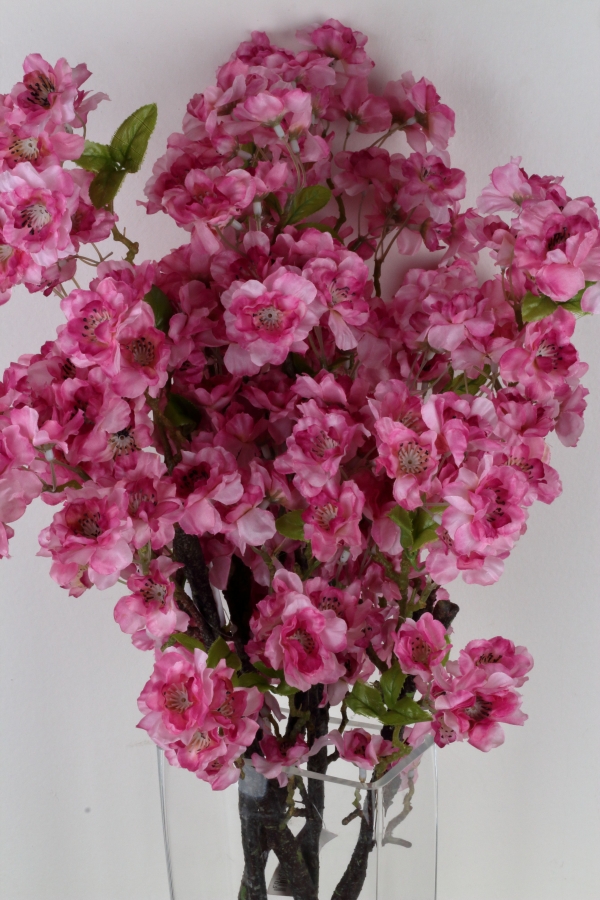 Umělé květiny větev třešně růžová 60cm