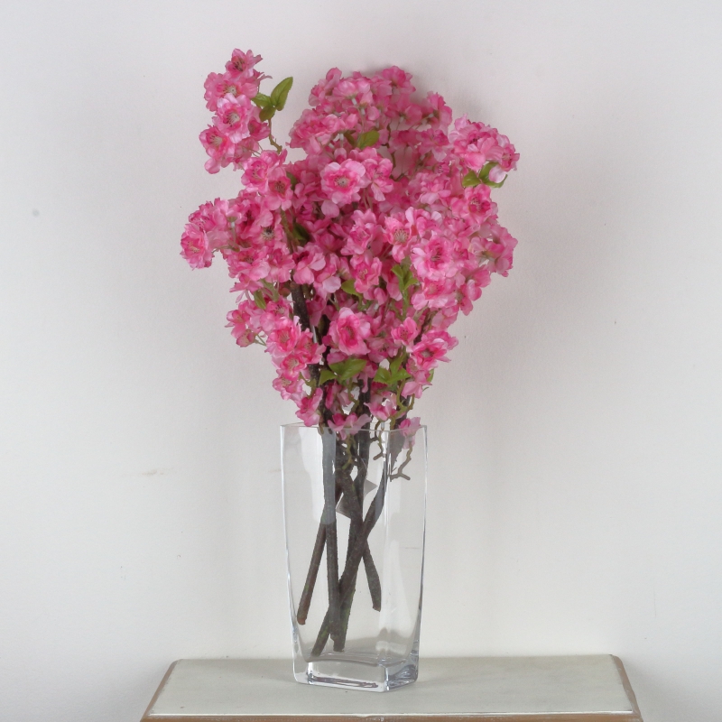 Umělé květiny větev třešně růžová 60cm