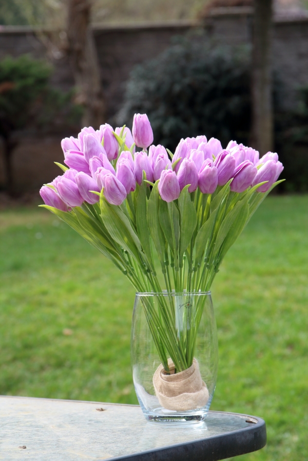 Umělé tulipány jako živé - fialová 40cm