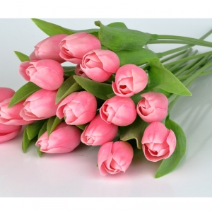 Umělé tulipány něžná růžová 40cm