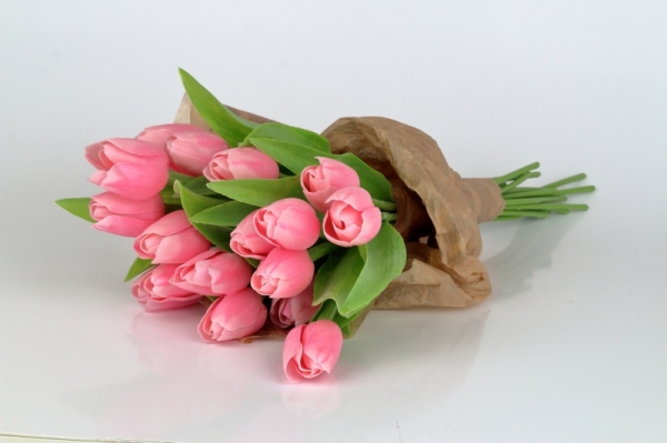 Umělé tulipány něžná růžová 40cm