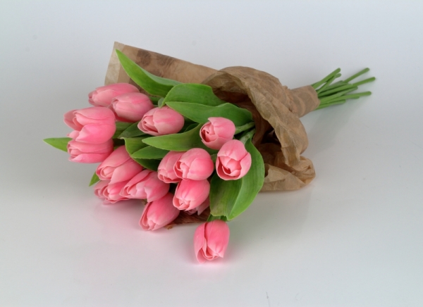 Umělé tulipány něžná růžová 40cm