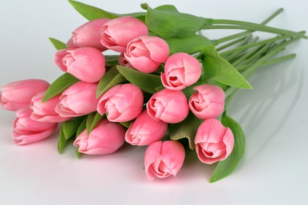 Umělé tulipány něžná růžová 40cm