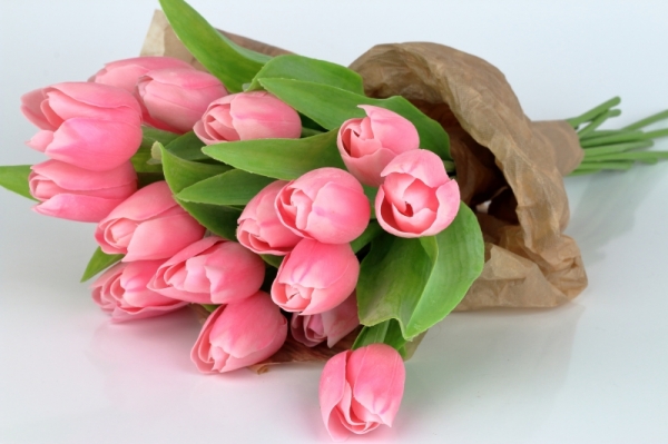 Umělé tulipány něžná růžová 40cm