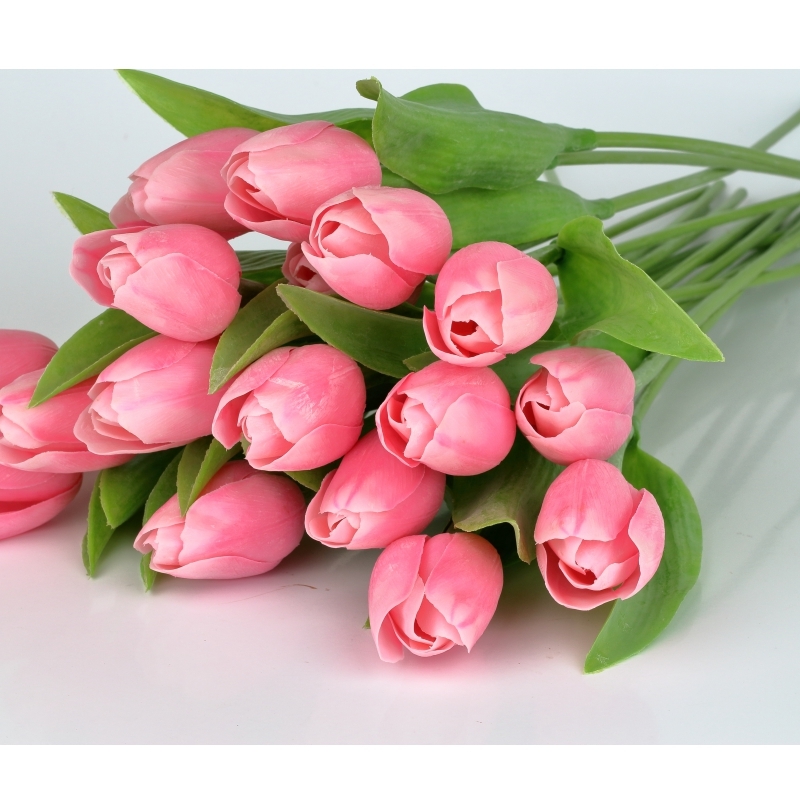 Umělé tulipány něžná růžová 40cm