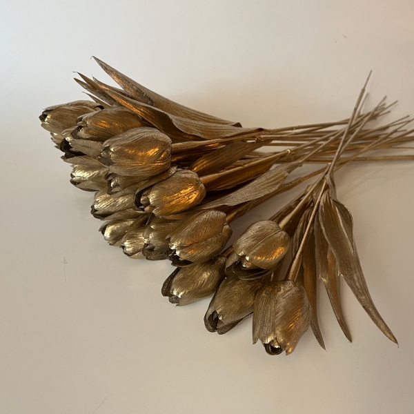 Umělé tulipány - zlaté barvy 43cm