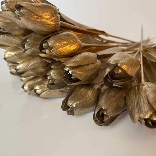 Umělé tulipány - zlaté barvy 43cm