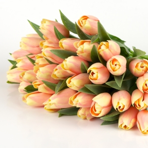 Umělý tulipán lososový - svatební kytice