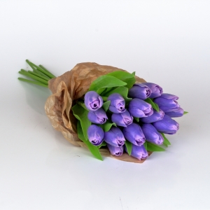 Umělý tulipán světle fialový 40cm