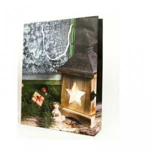 Vánoční dárková taška lucerna 25x8,5x34,5cm