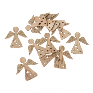 Vánoční dekorace anděl dřevěný 5x5cm