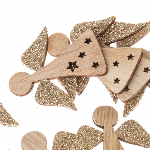 Vánoční dekorace anděl dřevěný 5x5cm