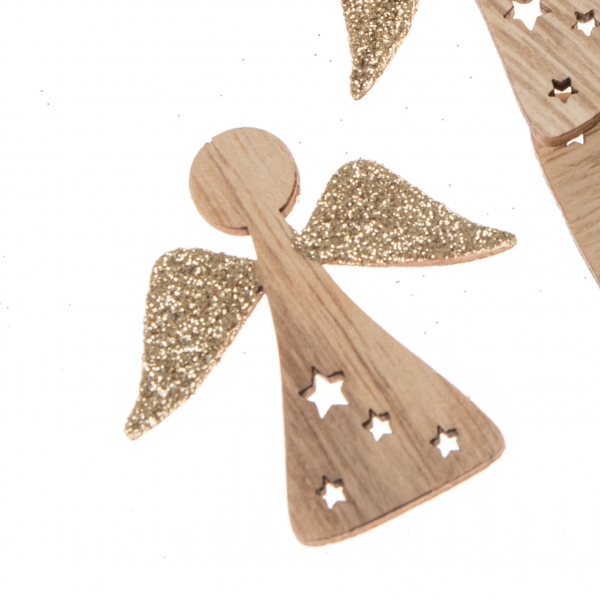 Vánoční dekorace anděl dřevěný 5x5cm