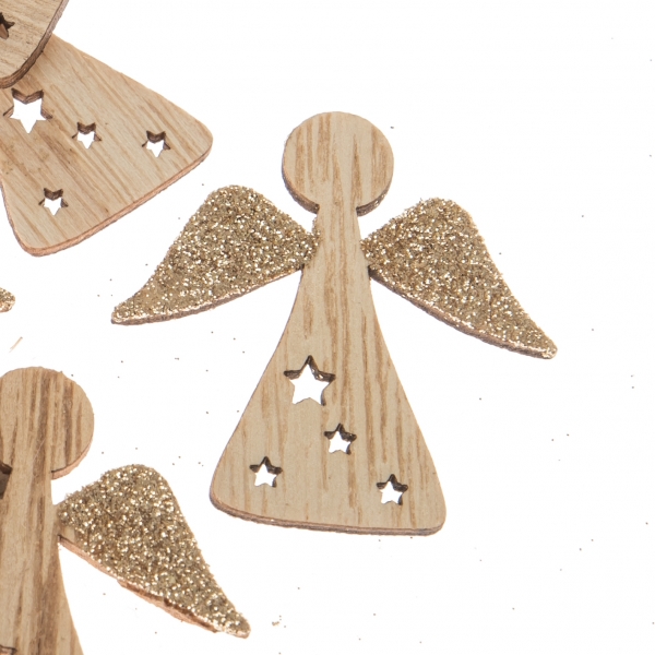 Vánoční dekorace anděl dřevěný 5x5cm