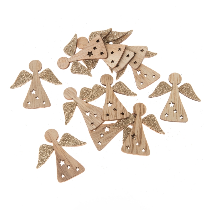 Vánoční dekorace anděl dřevěný 5x5cm