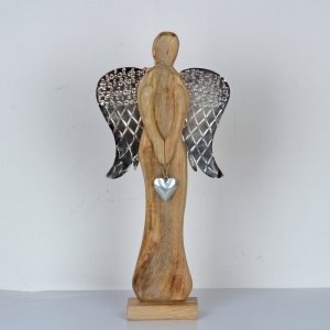 Vánoční dekorace anděl dřevěný 63cm