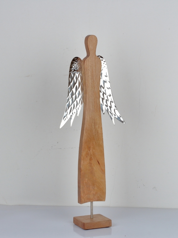 Vánoční dekorace anděl dřevěný 66cm