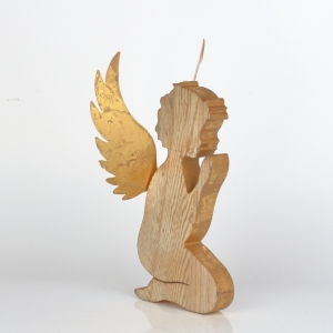 Vánoční dekorace anděl dřevěný klečící 12x12x23cm