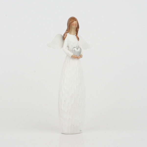 Vánoční dekorace anděl se stříbrným srdcem