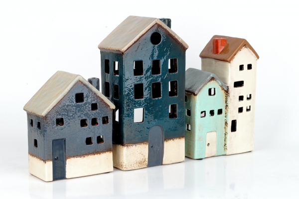 Vánoční dekorace domeček 15x6x12cm světlý