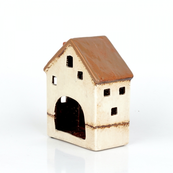 Vánoční dekorace domeček 15x6x12cm světlý