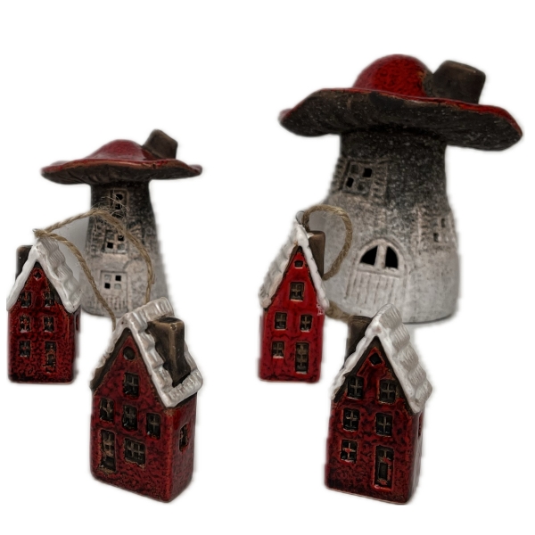 Vánoční dekorace domeček 3x2x7cm Typ A