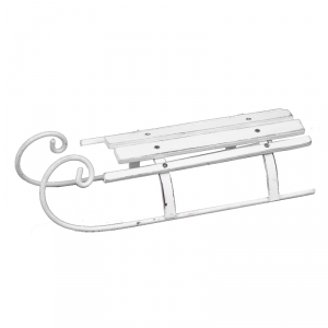 Vánoční dekorace dřevěné sáňky bílé 23cm