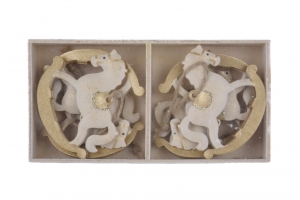 Vánoční dekorace houpací koník 14,5x2,5x7,5cm
