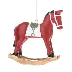 Vánoční dekorace koník závěsný červený