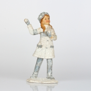 Vánoční dekorace koulující se děti holka 14cm