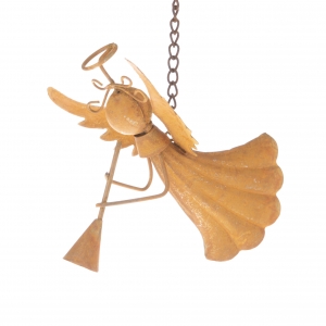 Vánoční dekorace kovový anděl 14cm