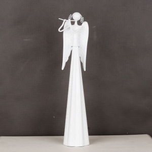 Vánoční dekorace kovový anděl s flétnou 49cm