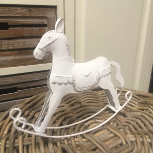 Vánoční dekorace kovový koník 20,5cm