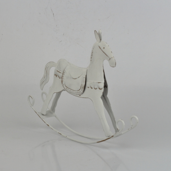 Vánoční dekorace kovový koník 20,5cm