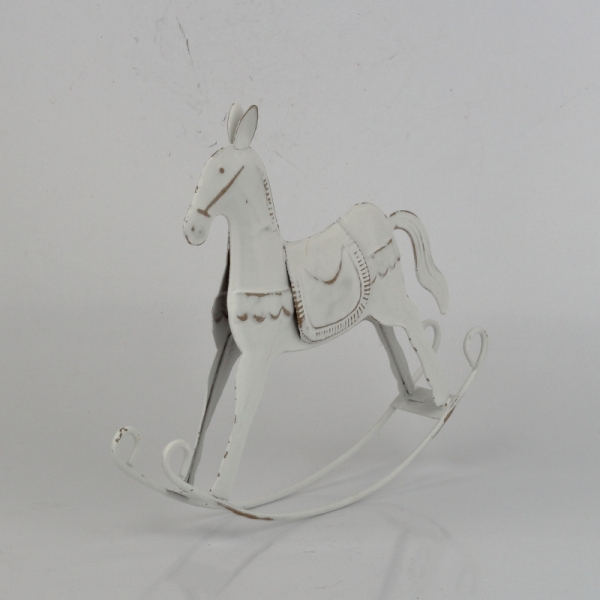 Vánoční dekorace kovový koník 20,5cm