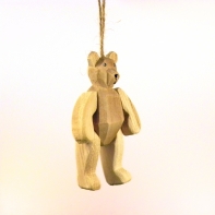 Vánoční dekorace  - medvídek ze dřeva 11 cm