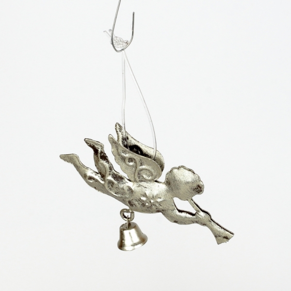 Vánoční dekorace na stromeček andělíček stříbrný